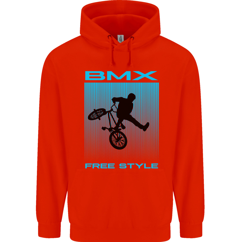 BMX Freestyle Cycling Bicycle Bike Childrens Kids Hoodie Bright Red