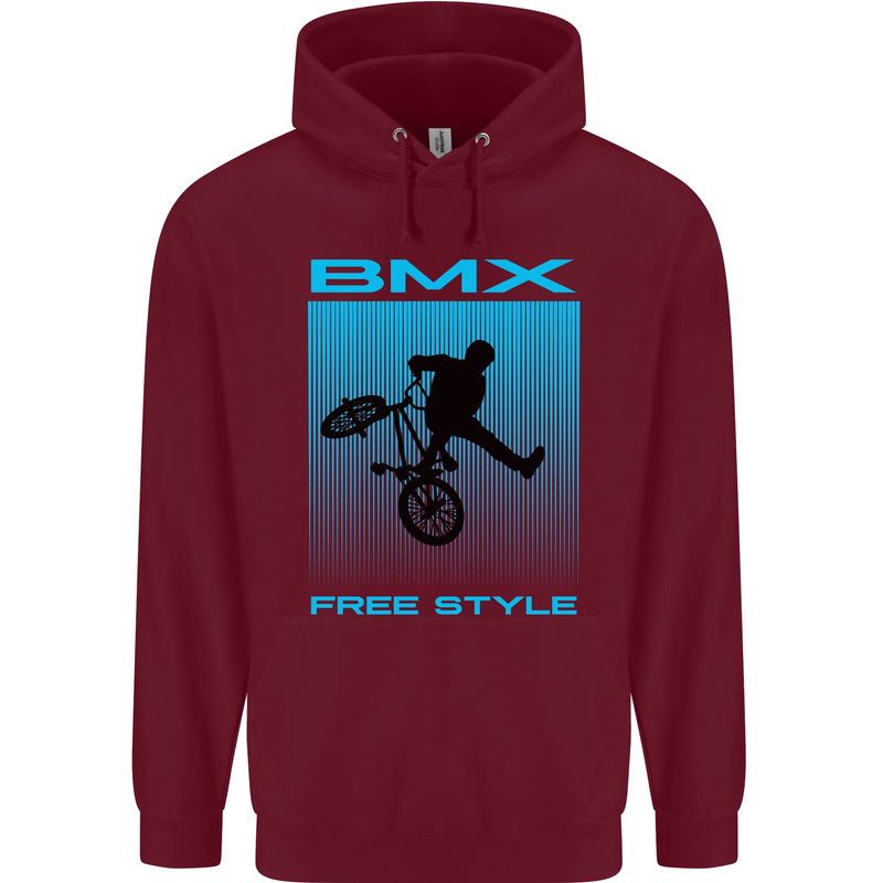 BMX Freestyle Cycling Bicycle Bike Childrens Kids Hoodie Maroon