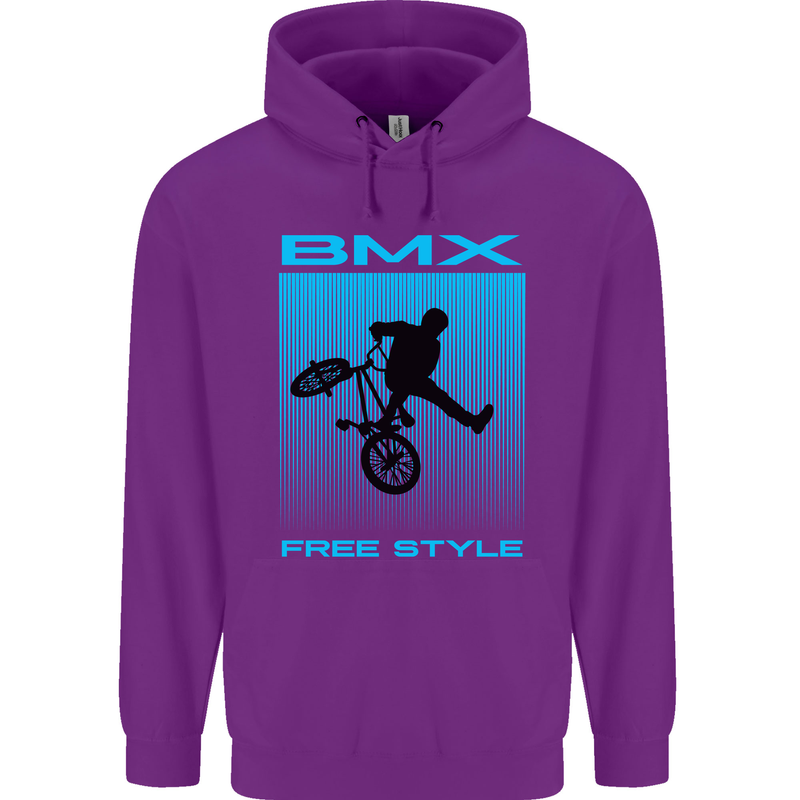 BMX Freestyle Cycling Bicycle Bike Childrens Kids Hoodie Purple