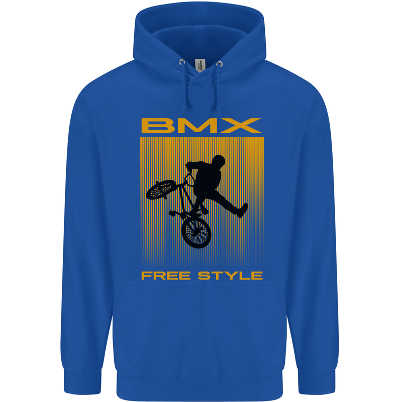 BMX Freestyle Cycling Bicycle Bike Childrens Kids Hoodie Royal Blue