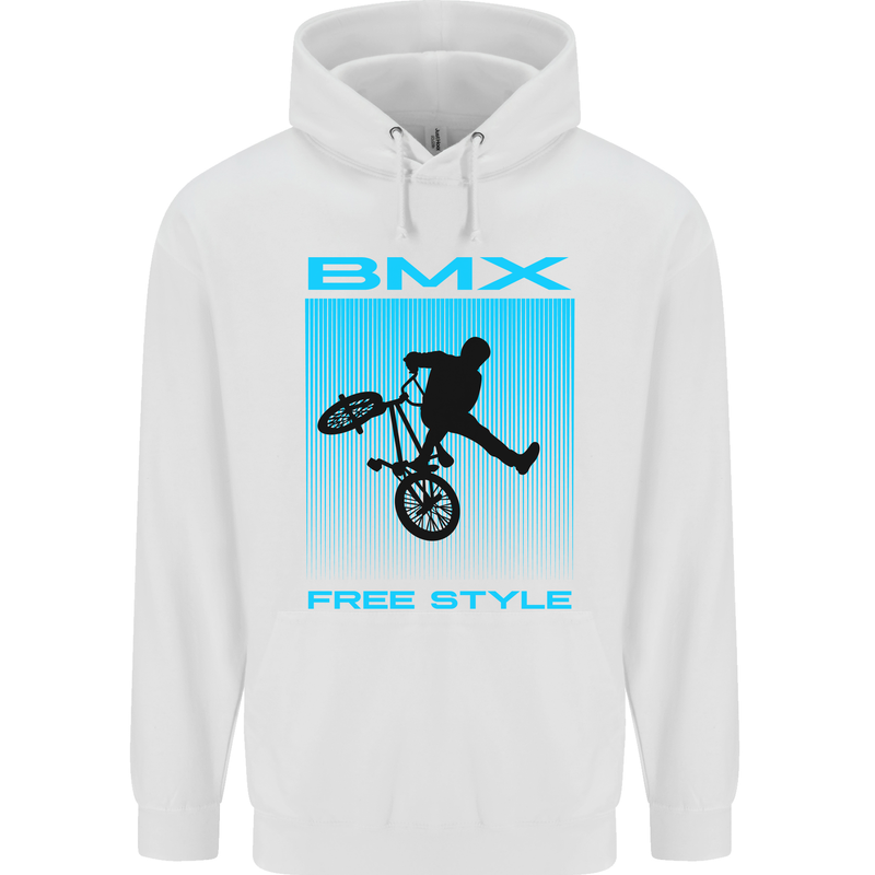 BMX Freestyle Cycling Bicycle Bike Childrens Kids Hoodie White