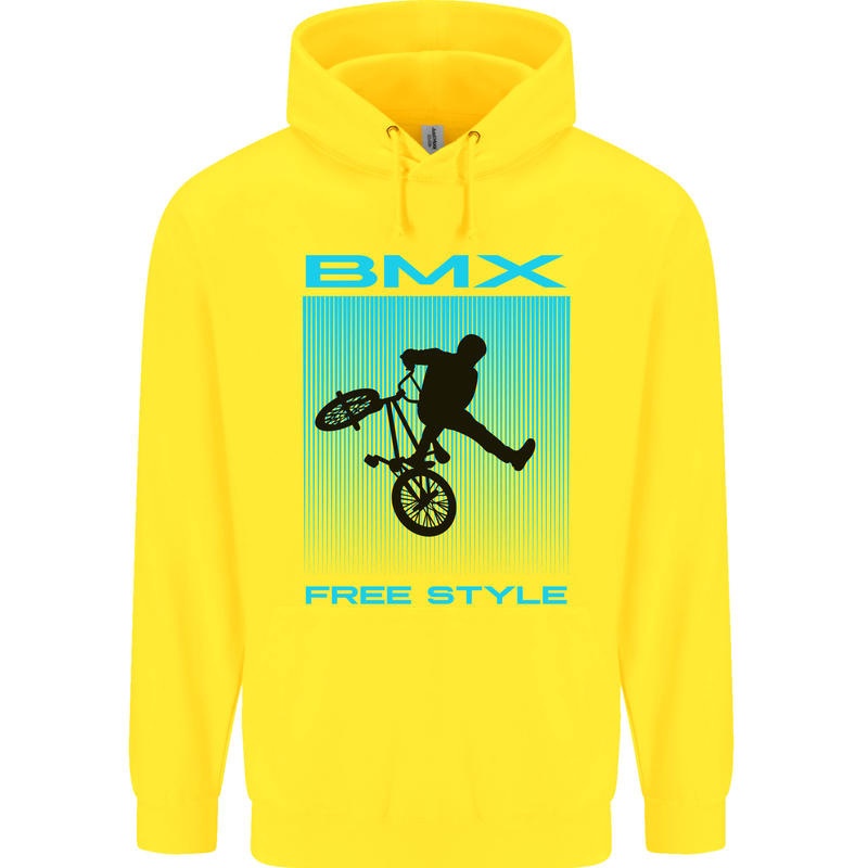 BMX Freestyle Cycling Bicycle Bike Childrens Kids Hoodie Yellow