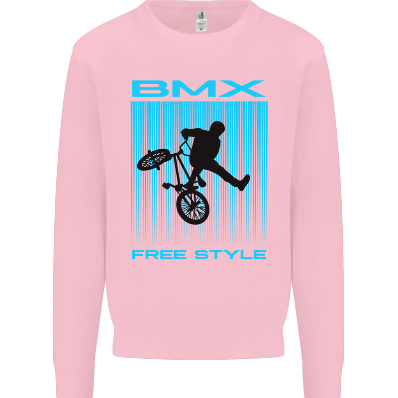 BMX Freestyle Cycling Bicycle Bike Kids Sweatshirt Jumper Light Pink