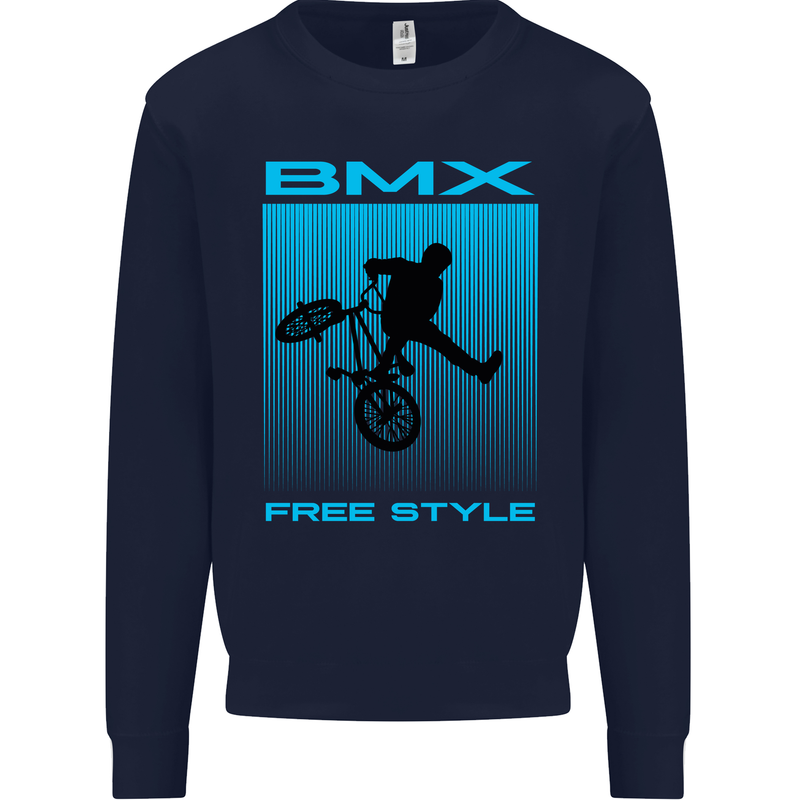 BMX Freestyle Cycling Bicycle Bike Kids Sweatshirt Jumper Navy Blue