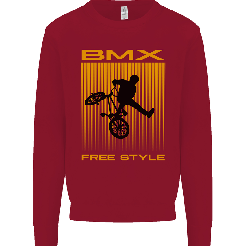 BMX Freestyle Cycling Bicycle Bike Kids Sweatshirt Jumper Red