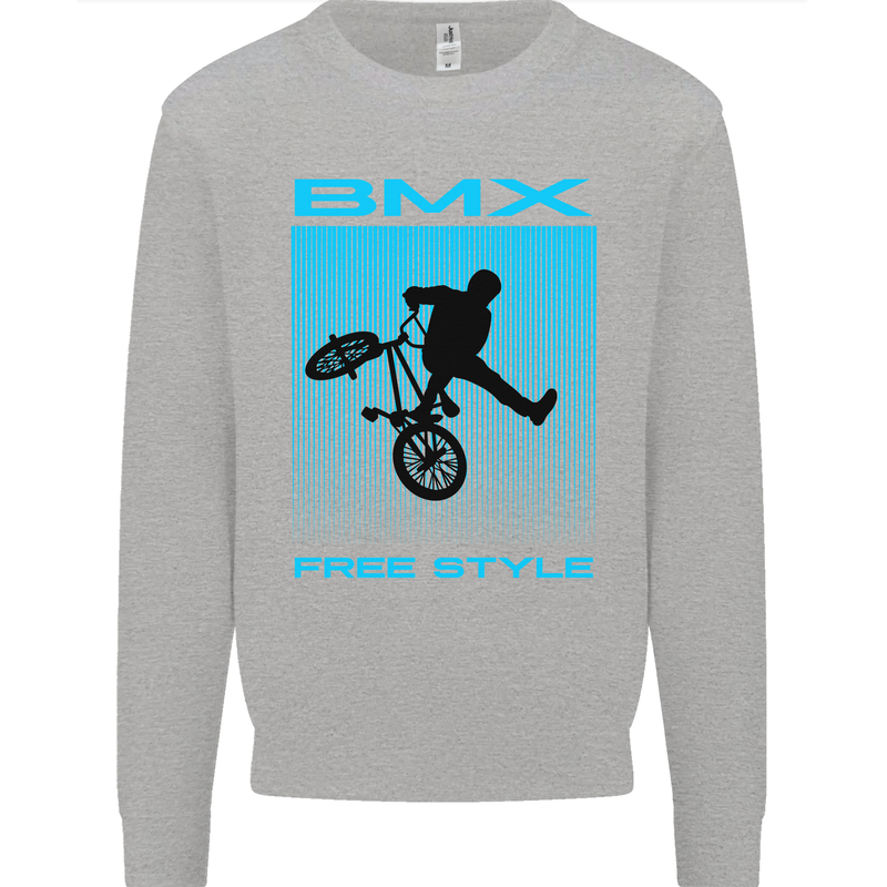 BMX Freestyle Cycling Bicycle Bike Kids Sweatshirt Jumper Sports Grey