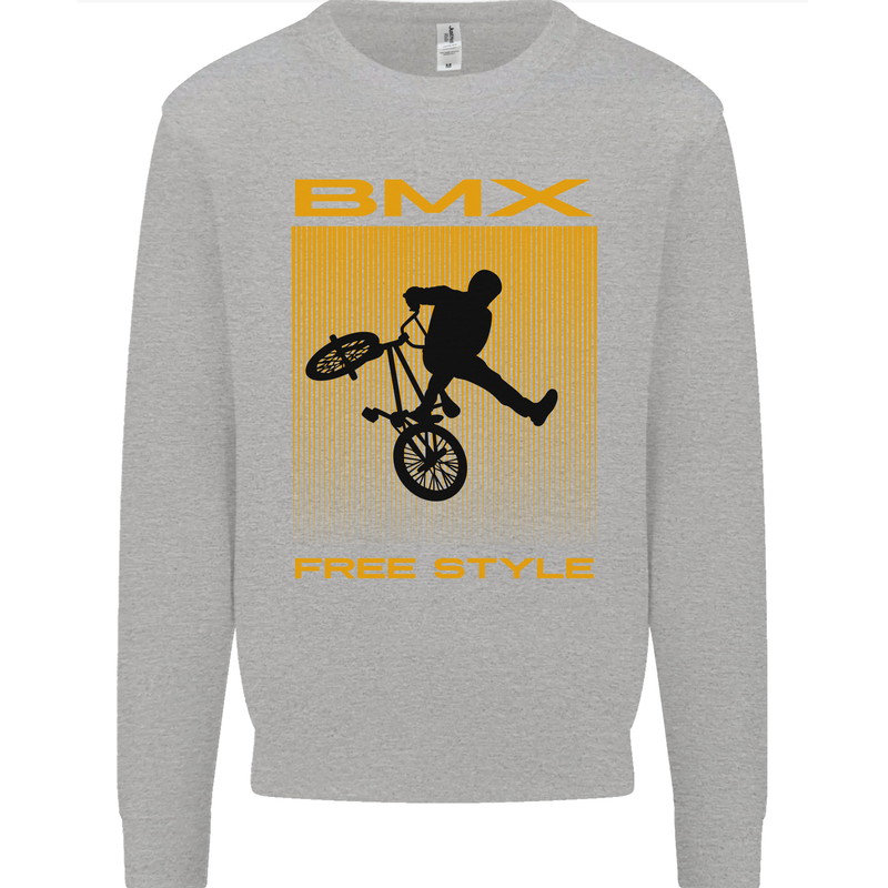 BMX Freestyle Cycling Bicycle Bike Kids Sweatshirt Jumper Sports Grey