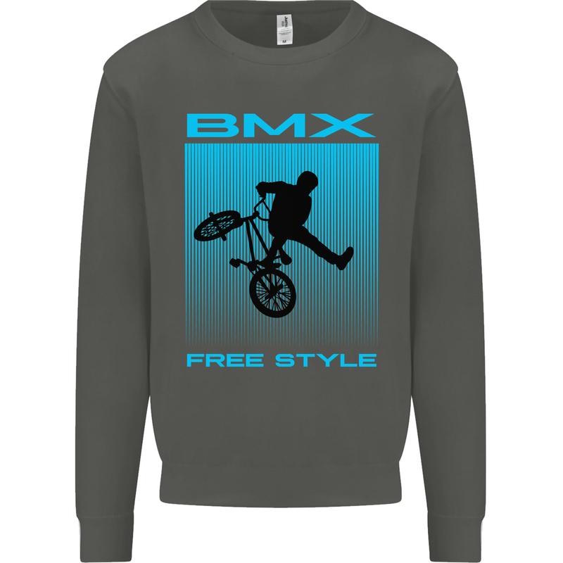 BMX Freestyle Cycling Bicycle Bike Kids Sweatshirt Jumper Storm Grey