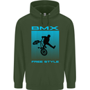 BMX Freestyle Cycling Bicycle Bike Mens 80% Cotton Hoodie Forest Green