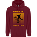 BMX Freestyle Cycling Bicycle Bike Mens 80% Cotton Hoodie Maroon