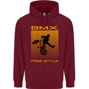 BMX Freestyle Cycling Bicycle Bike Mens 80% Cotton Hoodie Maroon