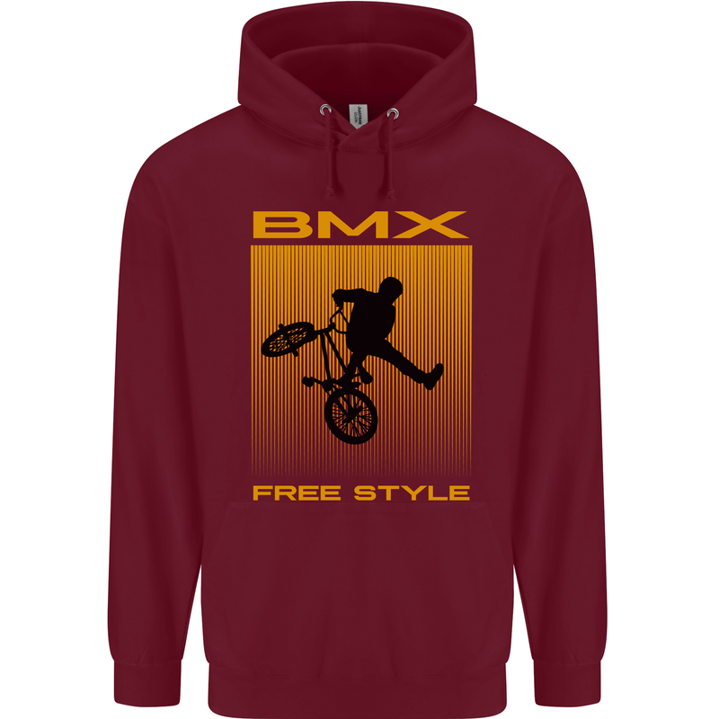 BMX Freestyle Cycling Bicycle Bike Mens 80% Cotton Hoodie Maroon