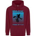 BMX Freestyle Cycling Bicycle Bike Mens 80% Cotton Hoodie Maroon