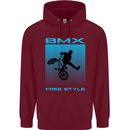 BMX Freestyle Cycling Bicycle Bike Mens 80% Cotton Hoodie Maroon