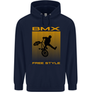 BMX Freestyle Cycling Bicycle Bike Mens 80% Cotton Hoodie Navy Blue
