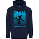 BMX Freestyle Cycling Bicycle Bike Mens 80% Cotton Hoodie Navy Blue