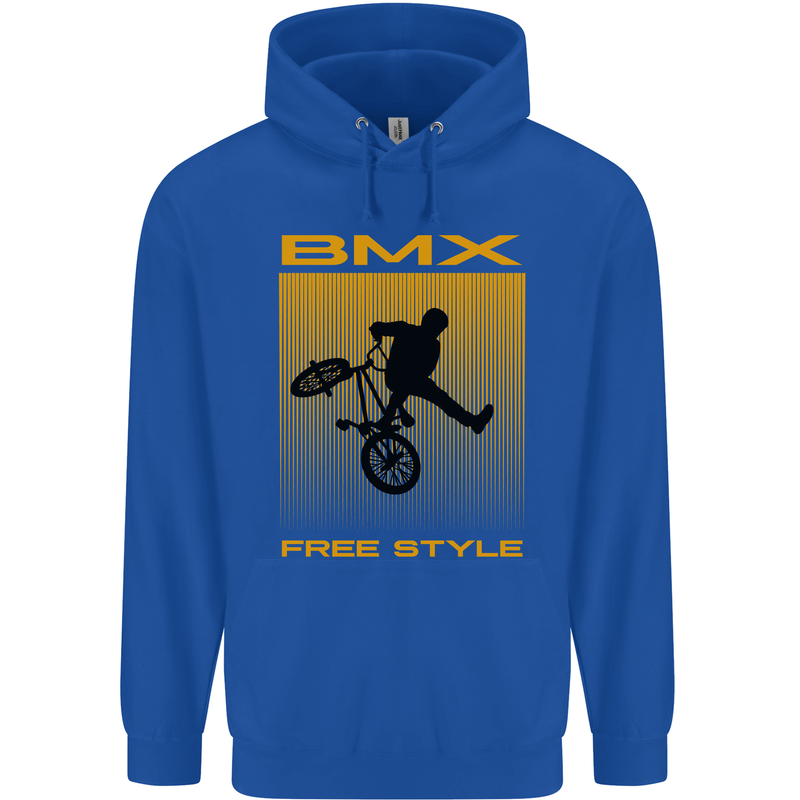 BMX Freestyle Cycling Bicycle Bike Mens 80% Cotton Hoodie Royal Blue