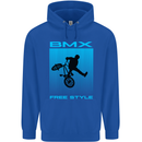 BMX Freestyle Cycling Bicycle Bike Mens 80% Cotton Hoodie Royal Blue