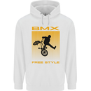 BMX Freestyle Cycling Bicycle Bike Mens 80% Cotton Hoodie White