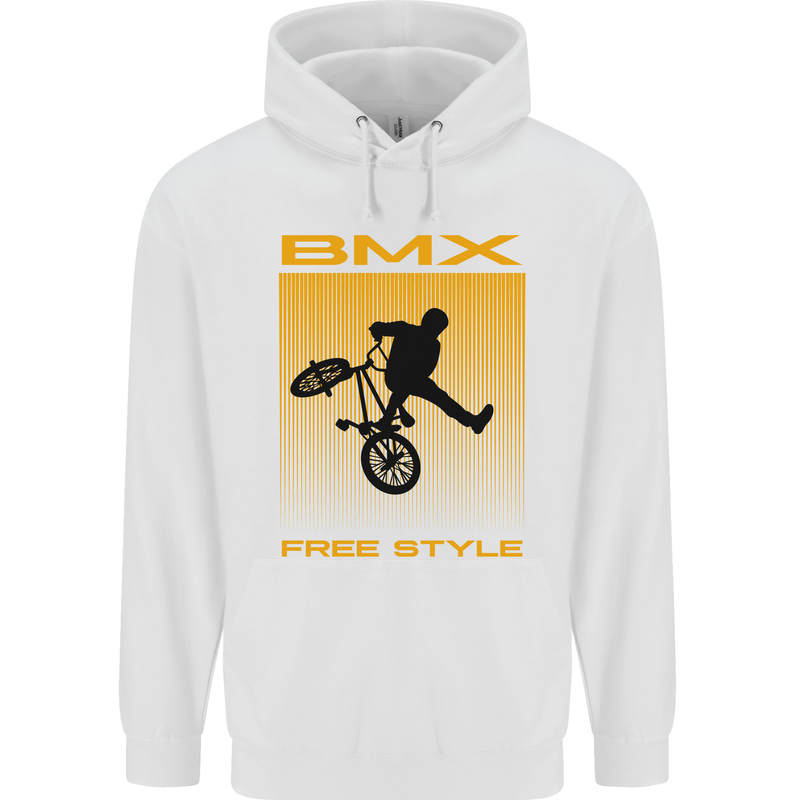 BMX Freestyle Cycling Bicycle Bike Mens 80% Cotton Hoodie White