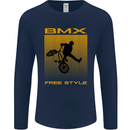 BMX Freestyle Cycling Bicycle Bike Mens Long Sleeve T-Shirt Navy Blue