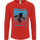 BMX Freestyle Cycling Bicycle Bike Mens Long Sleeve T-Shirt Red