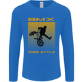 BMX Freestyle Cycling Bicycle Bike Mens Long Sleeve T-Shirt Royal Blue