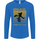 BMX Freestyle Cycling Bicycle Bike Mens Long Sleeve T-Shirt Royal Blue