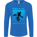 BMX Freestyle Cycling Bicycle Bike Mens Long Sleeve T-Shirt Royal Blue
