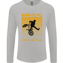BMX Freestyle Cycling Bicycle Bike Mens Long Sleeve T-Shirt Sports Grey