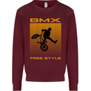 BMX Freestyle Cycling Bicycle Bike Mens Sweatshirt Jumper Maroon