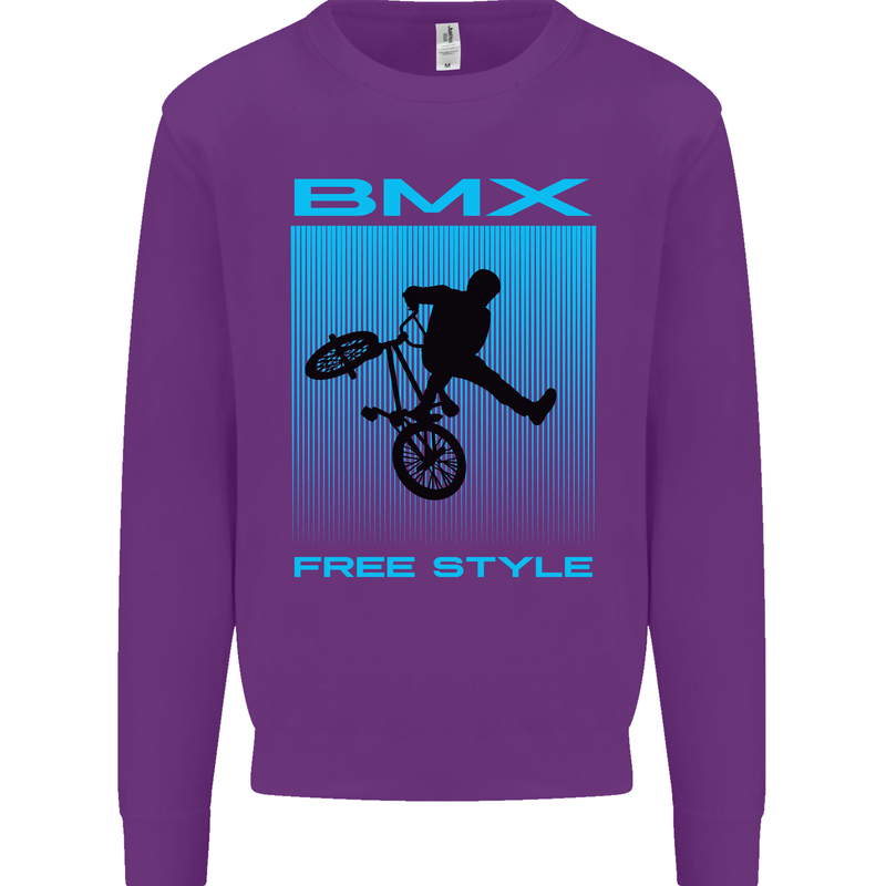 BMX Freestyle Cycling Bicycle Bike Mens Sweatshirt Jumper Purple