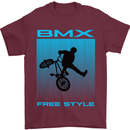 BMX Freestyle Cycling Bicycle Bike Mens T-Shirt Cotton Gildan Maroon
