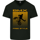 BMX Freestyle Cycling Bicycle Bike Mens V-Neck Cotton T-Shirt Black