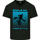 BMX Freestyle Cycling Bicycle Bike Mens V-Neck Cotton T-Shirt Black