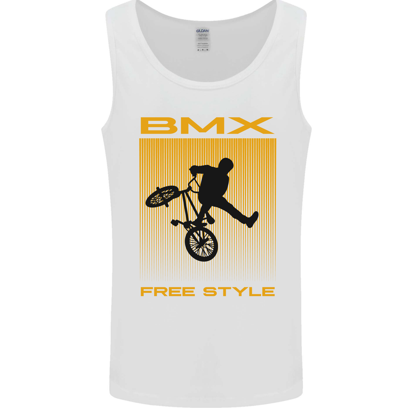 BMX Freestyle Cycling Bicycle Bike Mens Vest Tank Top White