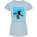 BMX Freestyle Cycling Bicycle Bike Womens Petite Cut T-Shirt Light Blue