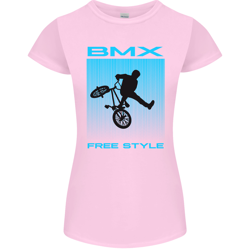 BMX Freestyle Cycling Bicycle Bike Womens Petite Cut T-Shirt Light Pink