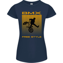 BMX Freestyle Cycling Bicycle Bike Womens Petite Cut T-Shirt Navy Blue
