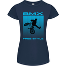 BMX Freestyle Cycling Bicycle Bike Womens Petite Cut T-Shirt Navy Blue