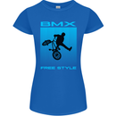 BMX Freestyle Cycling Bicycle Bike Womens Petite Cut T-Shirt Royal Blue