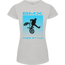BMX Freestyle Cycling Bicycle Bike Womens Petite Cut T-Shirt Sports Grey