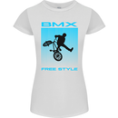 BMX Freestyle Cycling Bicycle Bike Womens Petite Cut T-Shirt White