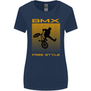 BMX Freestyle Cycling Bicycle Bike Womens Wider Cut T-Shirt Navy Blue