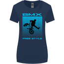 BMX Freestyle Cycling Bicycle Bike Womens Wider Cut T-Shirt Navy Blue