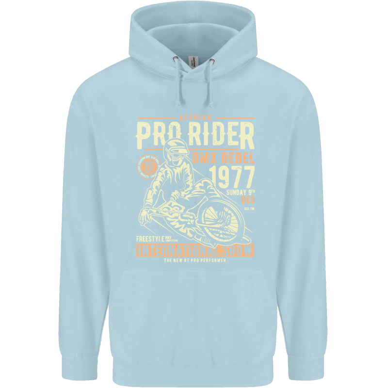 BMX Pro-Rider 1977 Cycling Bike Bicycle Childrens Kids Hoodie Light Blue