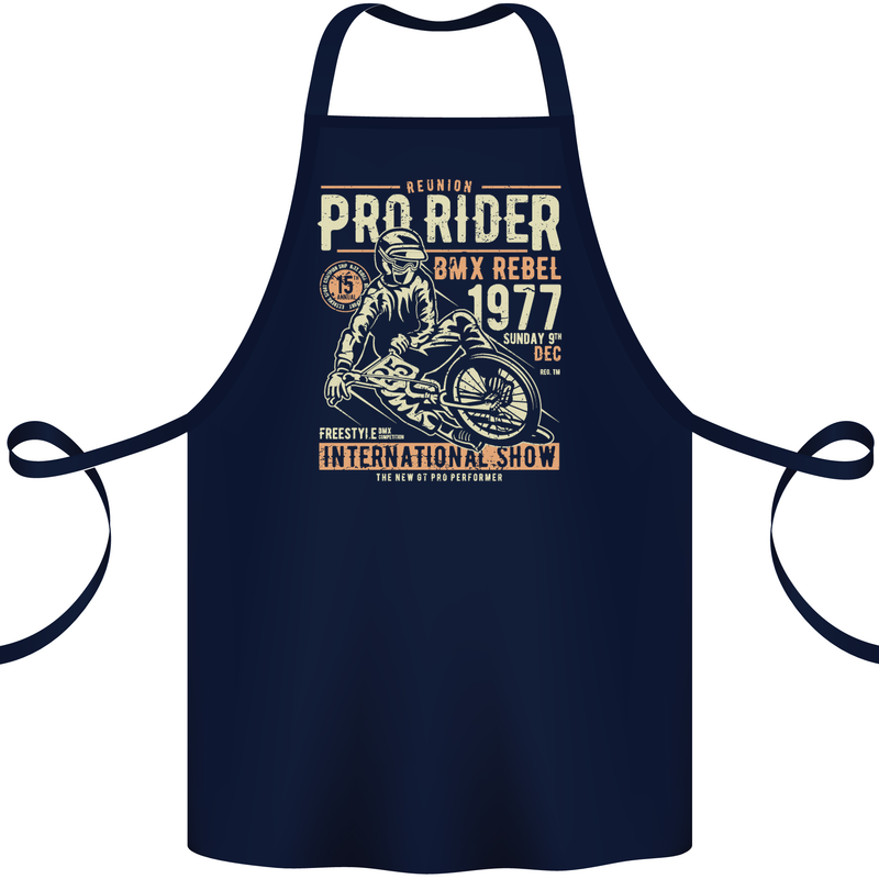 BMX Pro-Rider 1977 Cycling Bike Bicycle Cotton Apron 100% Organic Navy Blue