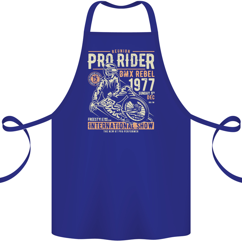BMX Pro-Rider 1977 Cycling Bike Bicycle Cotton Apron 100% Organic Royal Blue