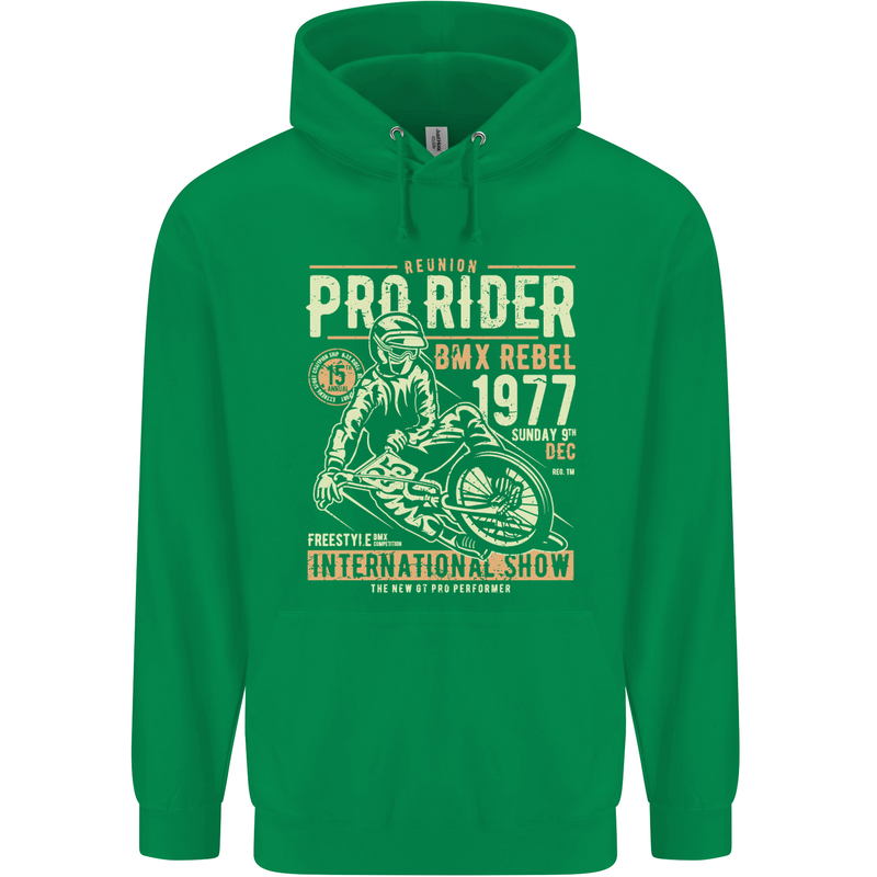 BMX Pro-Rider 1977 Cycling Bike Bicycle Mens 80% Cotton Hoodie Irish Green