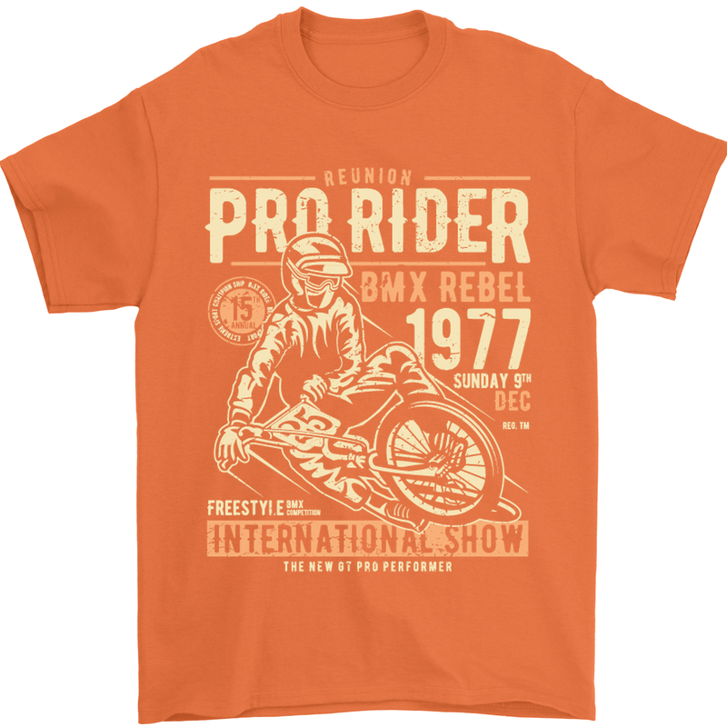 BMX Pro-Rider 1977 Cycling Bike Bicycle Mens T-Shirt Cotton Gildan Orange